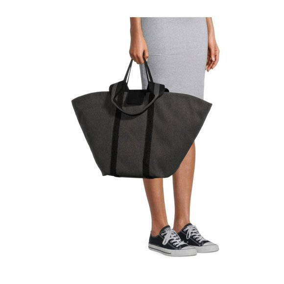 NWT No Boundaries Women's Beach Pool Summer Tulip Spacious Tote Bag Gray Black - Picture 3 of 4